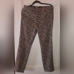 Banana Republic Women's Modern Sloan Animal Print Stretchy Ankle Pants Size 10